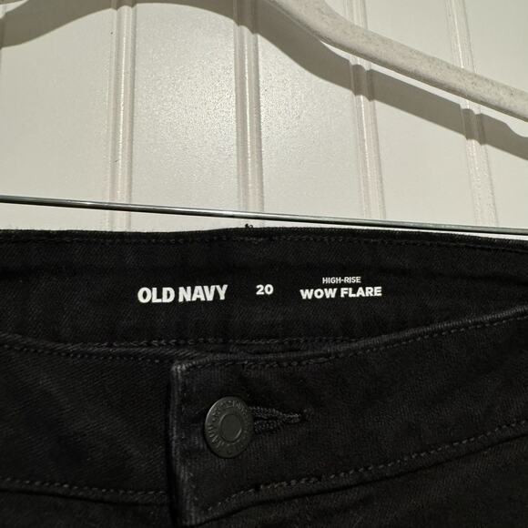 Old Navy Wow High Rise Flare Jeans Black Denim Plus Size 20 - Picture 4 of 6